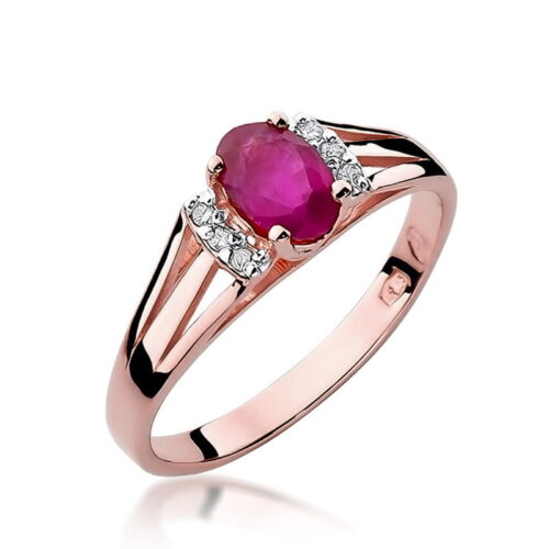 Pierścionek W0005 Rubin 0,60ct różowe złoto