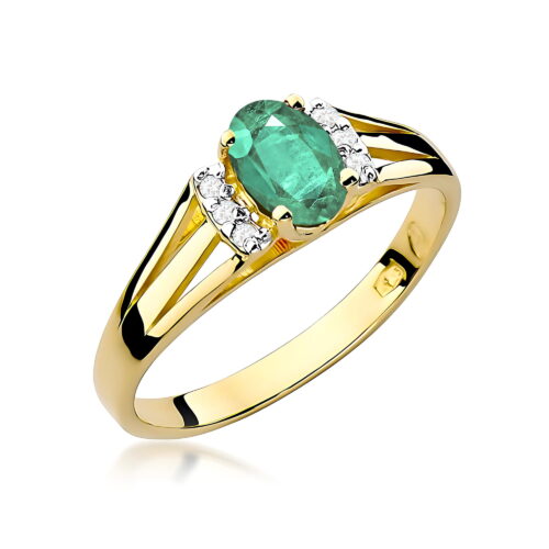 Pierścionek W0005 Szmaragd 0,40ct żółte złoto