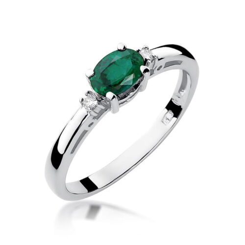 Pierścionek W0006 Szmaragd 0,40ct białe złoto