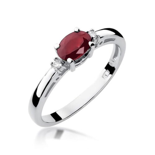 Pierścionek W0006 Rubin 0,60ct białe złoto