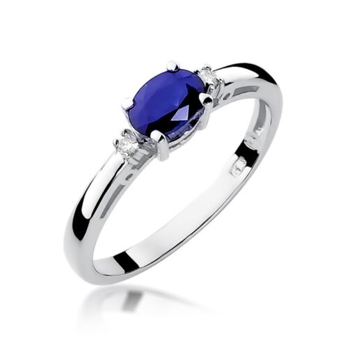 Pierścionek W0006 Szafir 0,70ct białe złoto