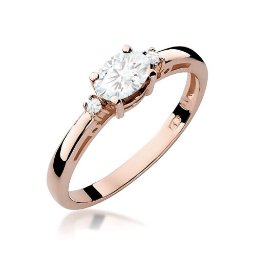 Pierścionek W0006 Diament Laboratoryjny 0,40ct różowe złoto