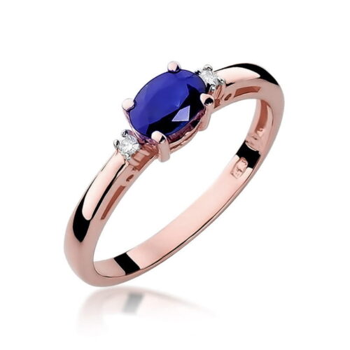 Pierścionek W0006 Szafir 0,70ct różowe złoto