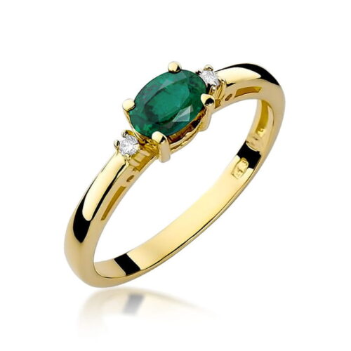 Pierścionek W0006 Szmaragd 0,40ct żółte złoto