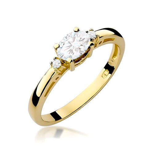Pierścionek W0006 Diament Laboratoryjny 0,40ct żółte złoto