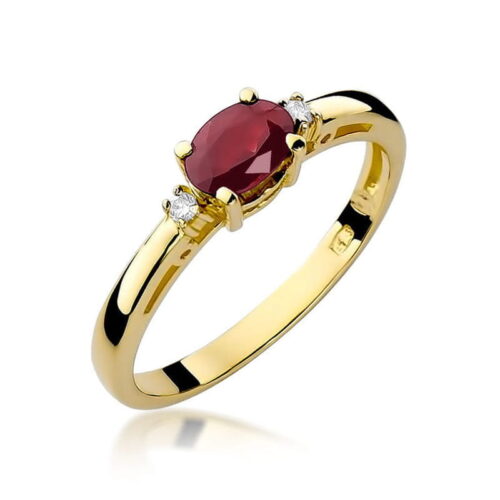 Pierścionek W0006 Rubin 0,60ct żółte złoto