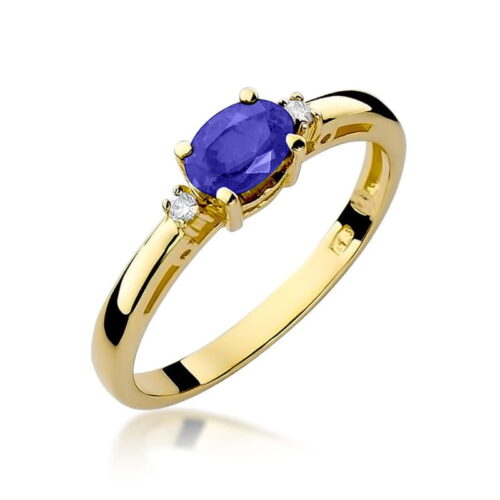 Pierścionek W0006 Tanzanit 0,40ct żółte złoto