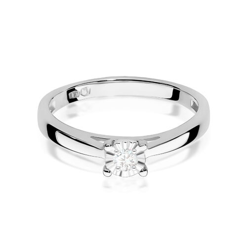 Pierścionek W0007 Diament 0,08ct białe złoto