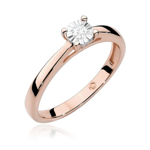 Pierścionek W0007 Diament Laboratoryjny 0,08ct różowe złoto