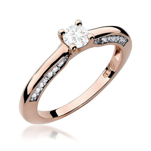 Pierścionek W0009 Diament Laboratoryjny 0,30ct różowe złoto