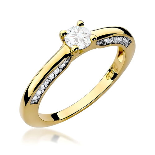 Pierścionek W0009 Diament Laboratoryjny 0,30ct żółte złoto