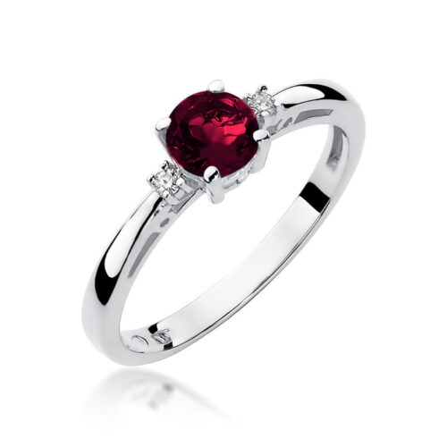 Pierścionek W0010 Granat 0,60ct białe złoto