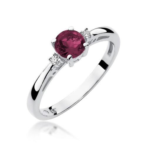 Pierścionek W0010 Rubin 0,60ct białe złoto