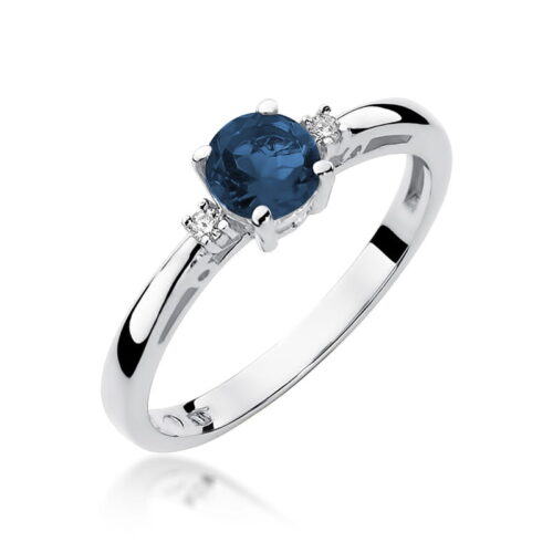 Pierścionek W0010 Szafir 0,50ct białe złoto