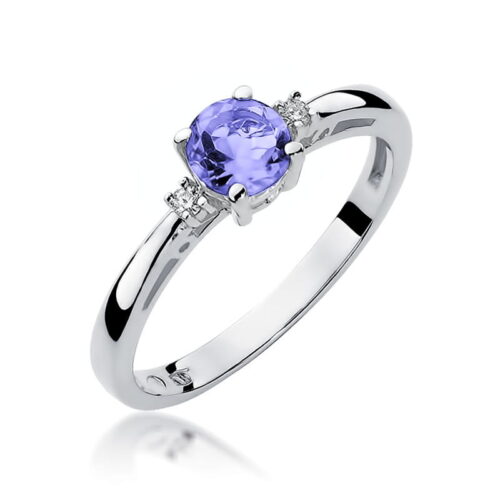 Pierścionek W0010 Tanzanit 0,50ct białe złoto