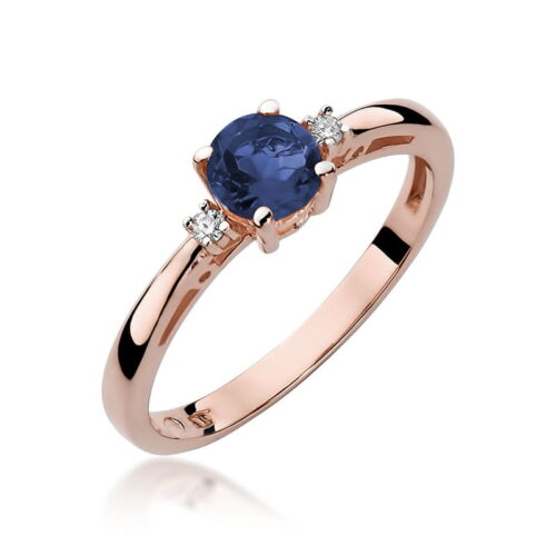 Pierścionek W0010 Szafir 0,50ct różowe złoto