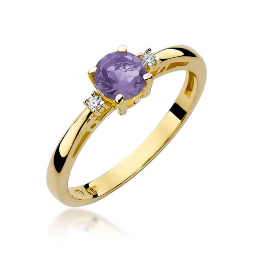 Pierścionek W0010 Ametyst 0,50ct żółte złoto