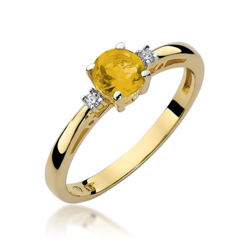 Pierścionek W0010 Cytryn 0,50ct żółte złoto