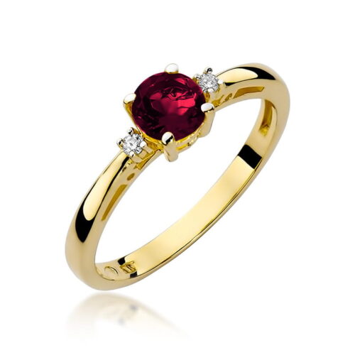 Pierścionek W0010 Granat 0,60ct żółte złoto