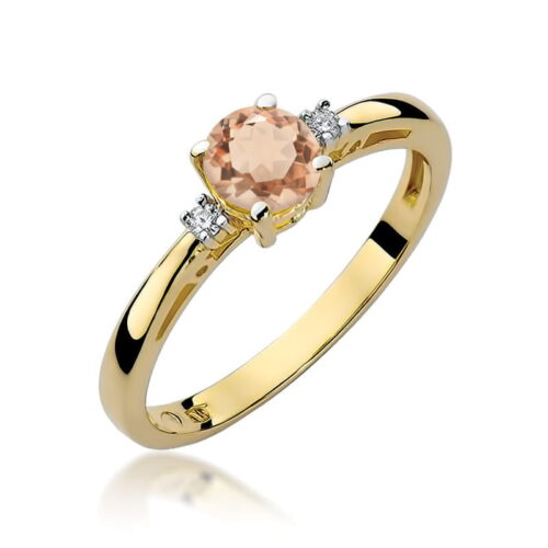 Pierścionek W0010 Morganit 0,40ct żółte złoto