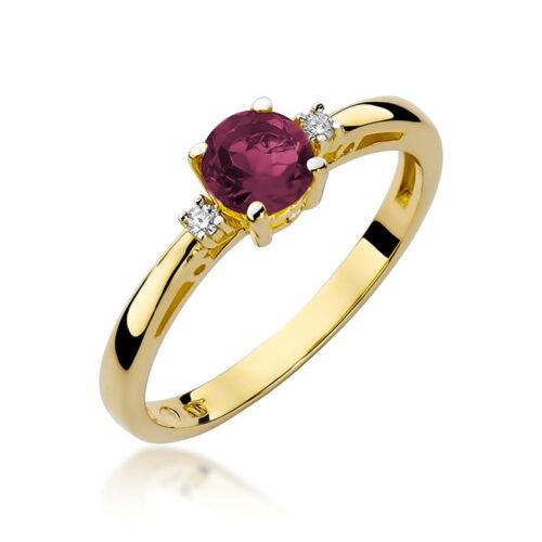 Pierścionek W0010 Rubin 0,60ct żółte złoto