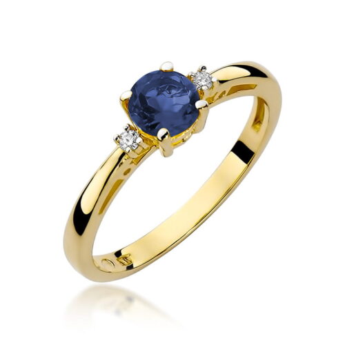 Pierścionek W0010 Szafir 0,50ct żółte złoto