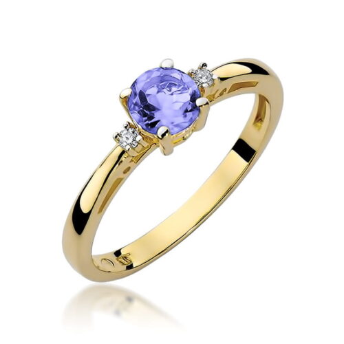 Pierścionek W0010 Tanzanit 0,50ct żółte złoto