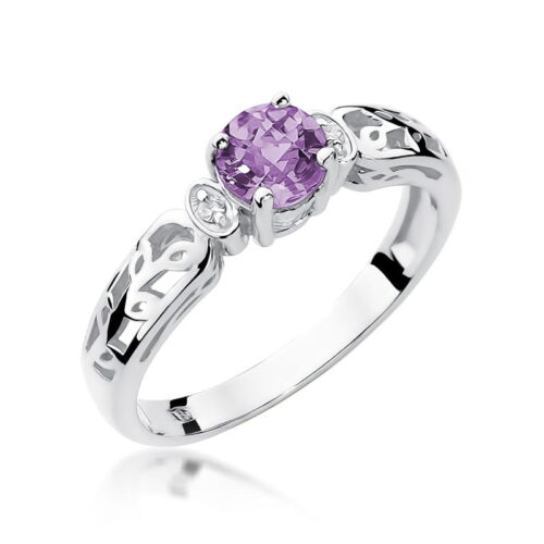 Pierścionek W0014 Ametyst 0,50ct białe złoto