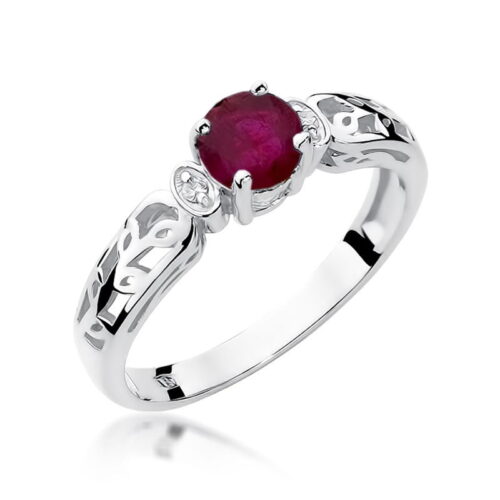 Pierścionek W0014 Rubin 0,60ct białe złoto