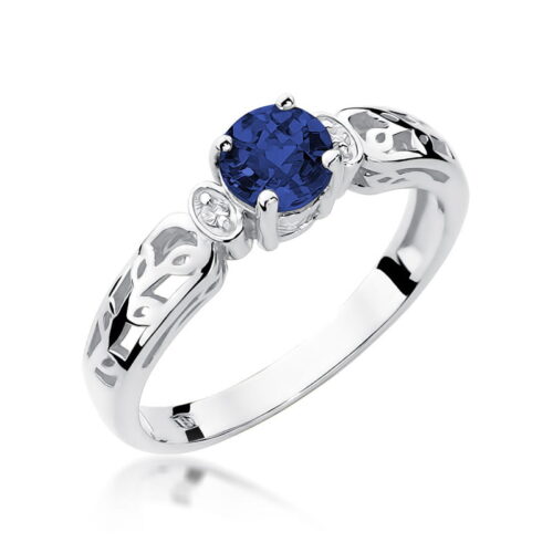 Pierścionek W0014 Szafir 0,50ct białe złoto