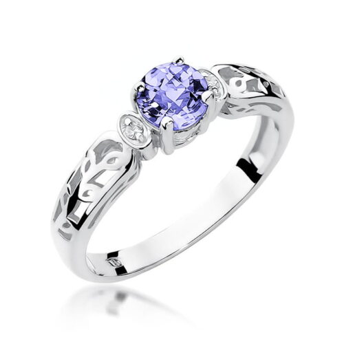 Pierścionek W0014 Tanzanit 0,50ct białe złoto