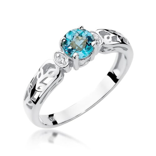 Pierścionek W0014 Topaz Swiss 0,50ct białe złoto