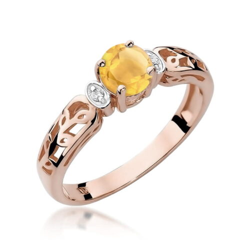 Pierścionek W0014 Cytryn 0,50ct różowe złoto