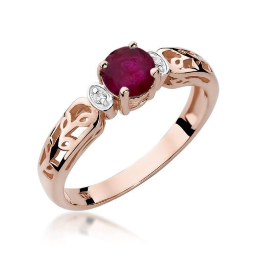 Pierścionek W0014 Rubin 0,60ct różowe złoto