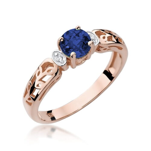 Pierścionek W0014 Szafir 0,50ct różowe złoto