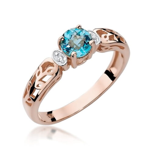 Pierścionek W0014 Topaz Swiss 0,50ct różowe złoto