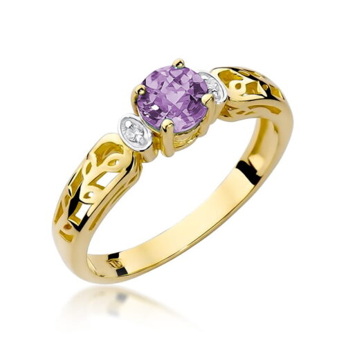 Pierścionek W0014 Ametyst 0,50ct żółte złoto