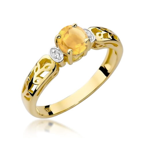 Pierścionek W0014 Cytryn 0,50ct żółte złoto
