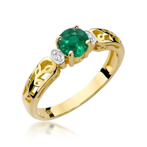 Pierścionek W0014 Szmaragd 0,50ct żółte złoto
