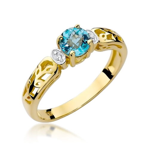 Pierścionek W0014 Topaz Swiss 0,50ct żółte złoto