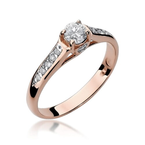 Pierścionek W0016 Diament 0,23ct różowe złoto