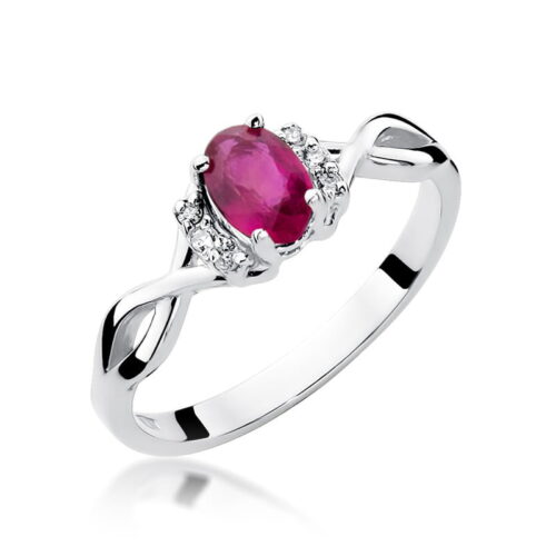 Pierścionek W0019 Rubin 0,60ct białe złoto