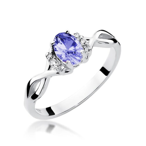 Pierścionek W0019 Tanzanit 0,40ct białe złoto