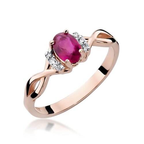 Pierścionek W0019 Rubin 0,60ct różowe złoto