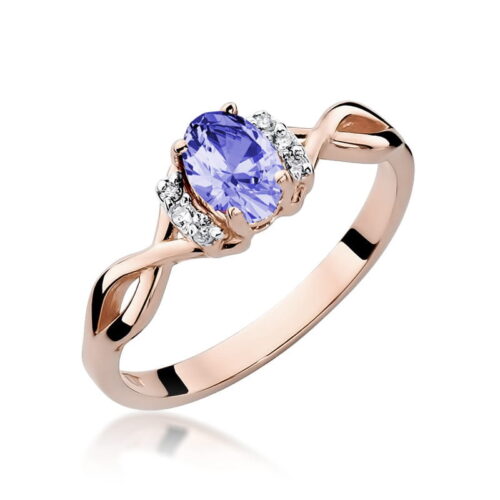 Pierścionek W0019 Tanzanit 0,40ct różowe złoto