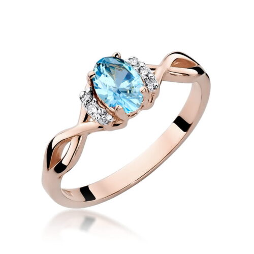 Pierścionek W0019 Topaz Swiss 0,50ct różowe złoto