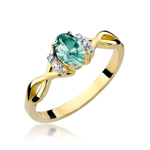Pierścionek W0019 Szmaragd 0,40ct żółte złoto