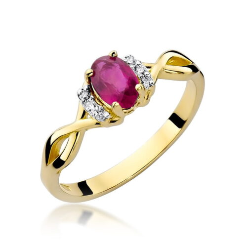 Pierścionek W0019 Rubin 0,60ct żółte złoto