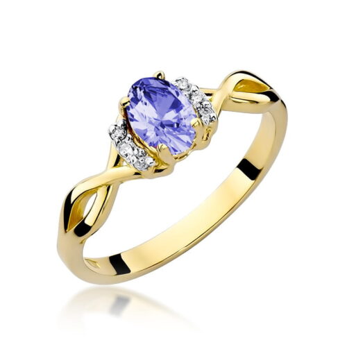 Pierścionek W0019 Tanzanit 0,40ct żółte złoto
