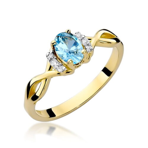 Pierścionek W0019 Topaz Swiss 0,50ct żółte złoto